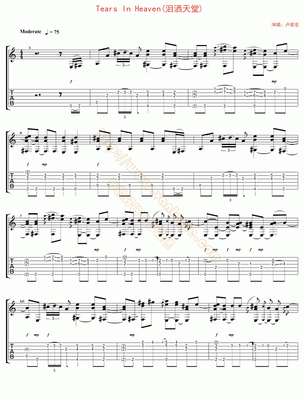 Tears In Heaven(泪洒天堂)