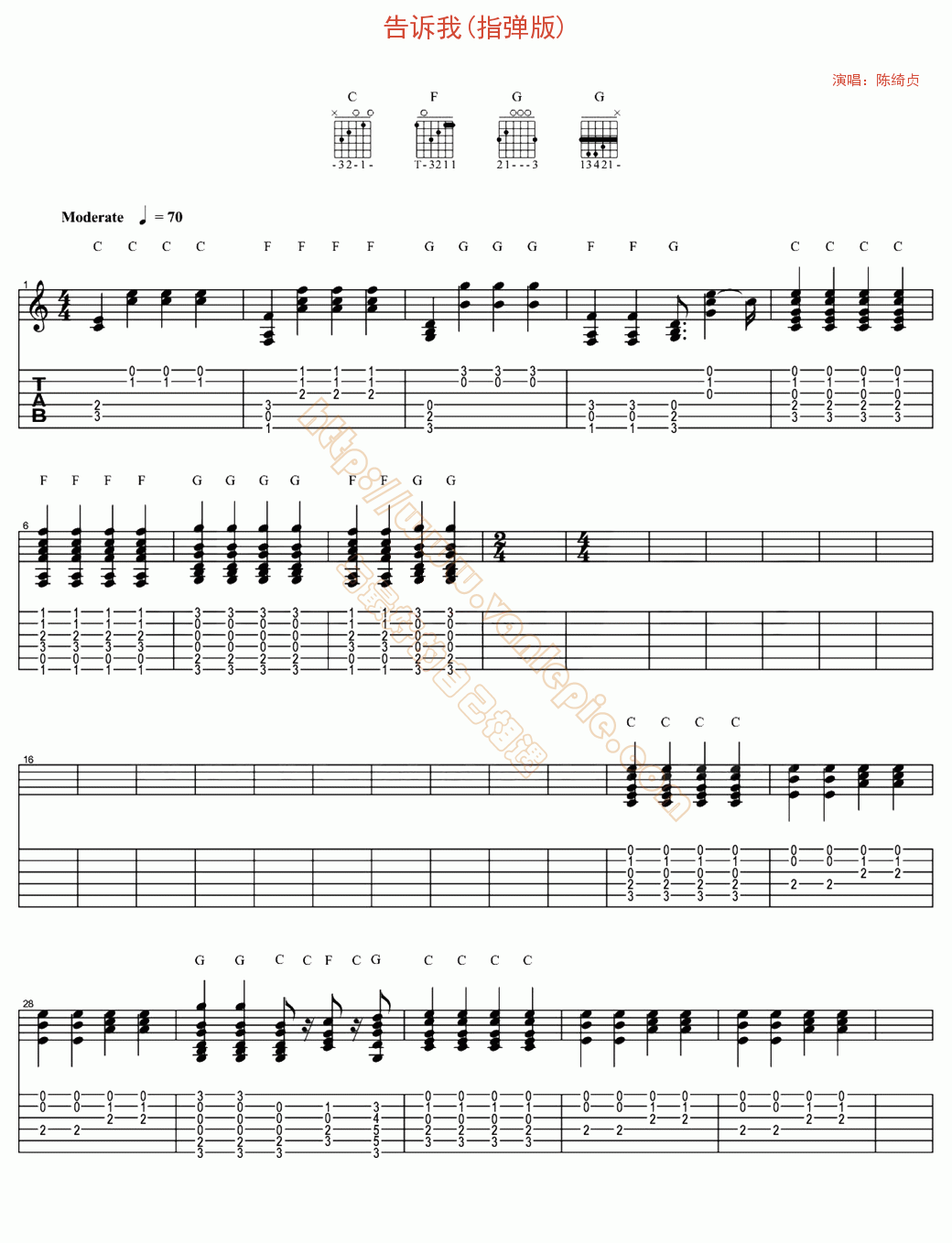 告诉我(指弹版)